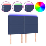 Vidaxl hoofdbord led 144x5x118 128 cm stof blauw