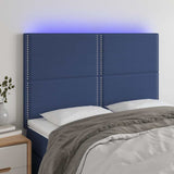 Vidaxl hoofdbord led 144x5x118 128 cm stof blauw