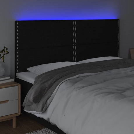 Vidaxl hoofdbord led 180x5x118 128 cm stof zwart