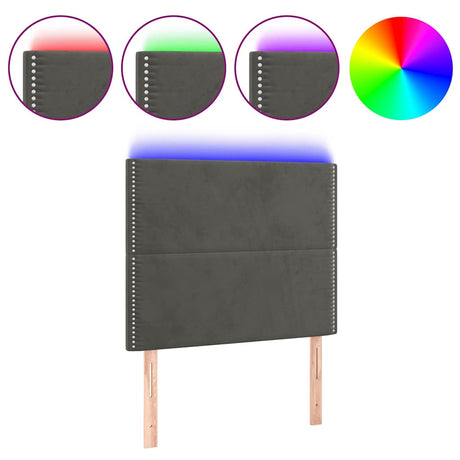Vidaxl hoofdbord led 80x5x118 128 cm fluweel donkergrijs