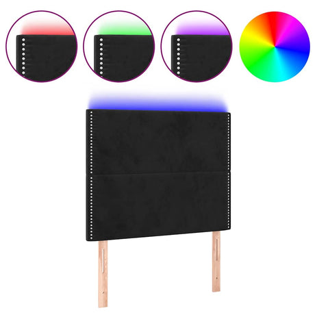 Vidaxl hoofdbord led 90x5x118 128 cm fluweel zwart
