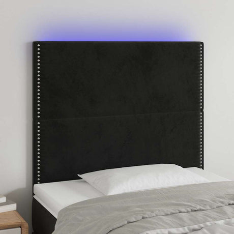 Vidaxl hoofdbord led 90x5x118 128 cm fluweel zwart