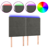 Vidaxl hoofdbord led 144x5x118 128 cm fluweel donkergrijs