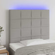 Vidaxl hoofdbord led 80x5x118 128 cm stof lichtgrijs
