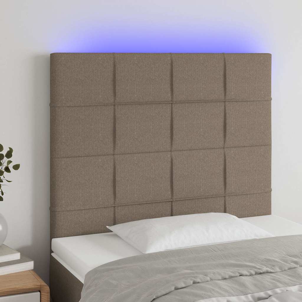 Vidaxl hoofdbord led 80x5x118 128 cm stof taupe