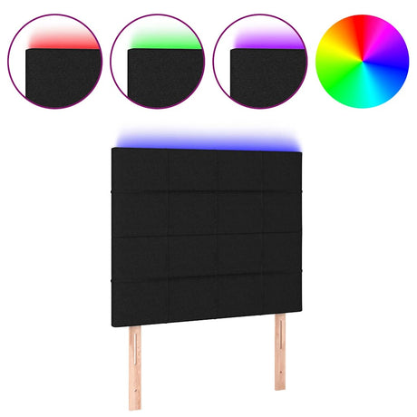 Vidaxl hoofdbord led 90x5x118 128 cm stof zwart