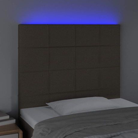 Vidaxl hoofdbord led 90x5x118 128 cm stof taupe