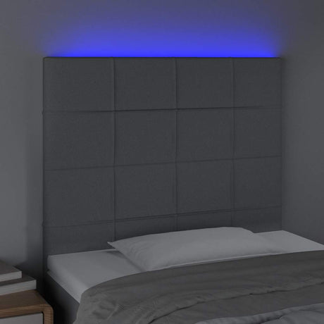 Vidaxl hoofdbord led 100x5x118 128 cm stof lichtgrijs