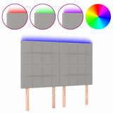 Vidaxl hoofdbord led 144x5x118 128 cm stof lichtgrijs