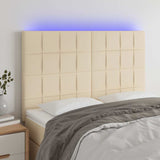 Vidaxl hoofdbord led 144x5x118 128 cm stof crèmekleurig