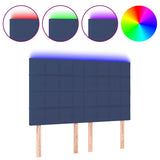 Vidaxl hoofdbord led 144x5x118 128 cm stof blauw