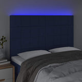 Vidaxl hoofdbord led 144x5x118 128 cm stof blauw