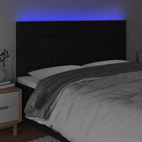 Vidaxl hoofdbord led 160x5x118 128 cm stof zwart