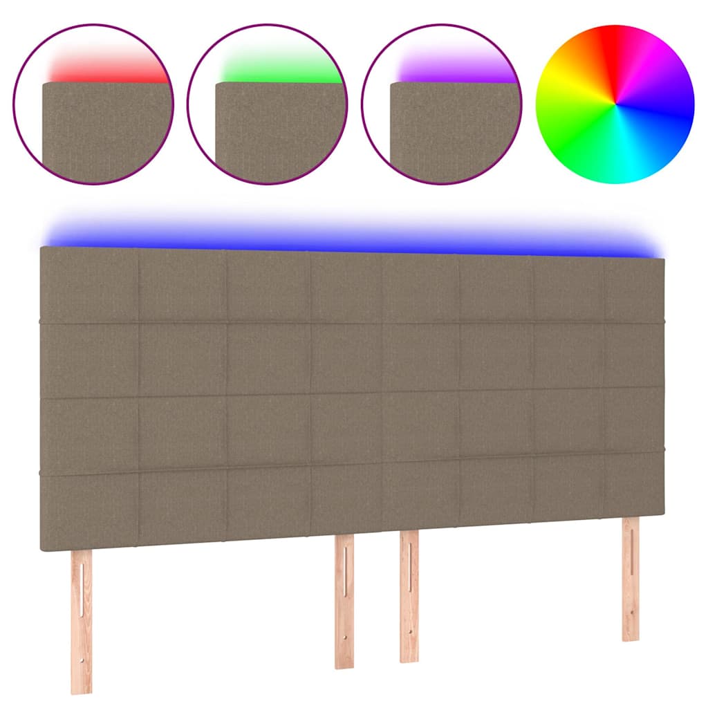 Vidaxl hoofdbord led 160x5x118 128 cm stof taupe