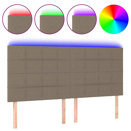 Vidaxl hoofdbord led 160x5x118 128 cm stof taupe