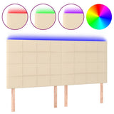Vidaxl hoofdbord led 160x5x118 128 cm stof crèmekleurig