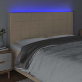 Vidaxl hoofdbord led 160x5x118 128 cm stof crèmekleurig