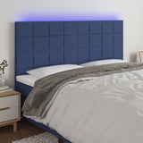 Vidaxl hoofdbord led 180x5x118 128 cm stof blauw