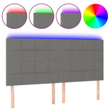 Vidaxl hoofdbord led 200x5x118 128 cm stof donkergrijs