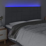 Vidaxl hoofdbord led 200x5x118 128 cm stof donkergrijs