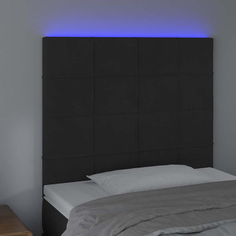 Vidaxl hoofdbord led 90x5x118 128 cm fluweel zwart