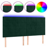 Vidaxl hoofdbord led 160x5x118 128 cm fluweel donkergroen