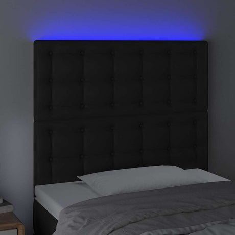Vidaxl hoofdbord led 90x5x118 128 cm kunstleer zwart