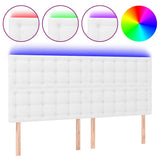 Vidaxl hoofdbord led 160x5x118 128 cm kunstleer wit