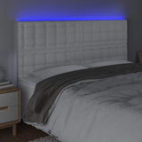 Vidaxl hoofdbord led 160x5x118 128 cm kunstleer wit