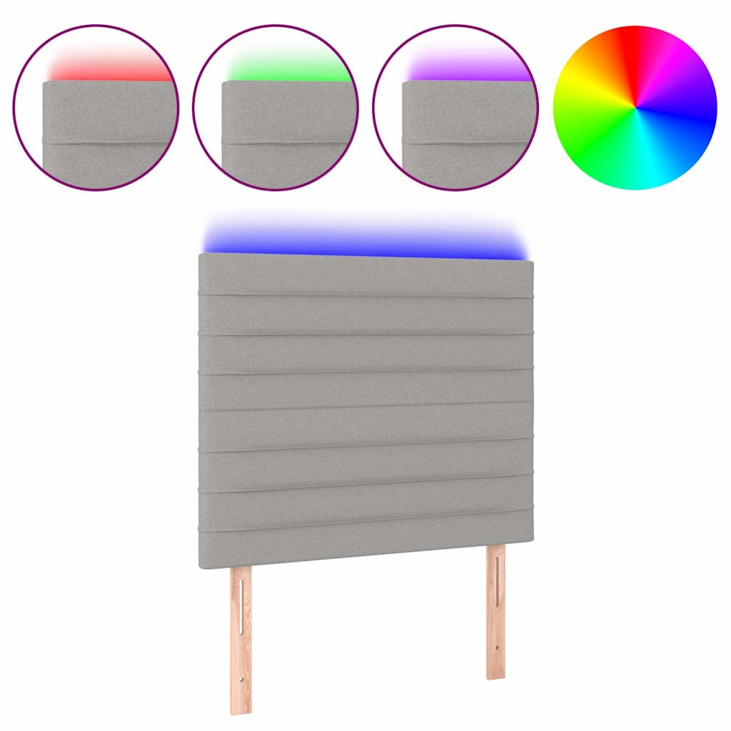 Vidaxl hoofdbord led 80x5x118 128 cm stof lichtgrijs