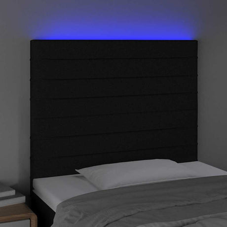 Vidaxl hoofdbord led 80x5x118 128 cm stof zwart