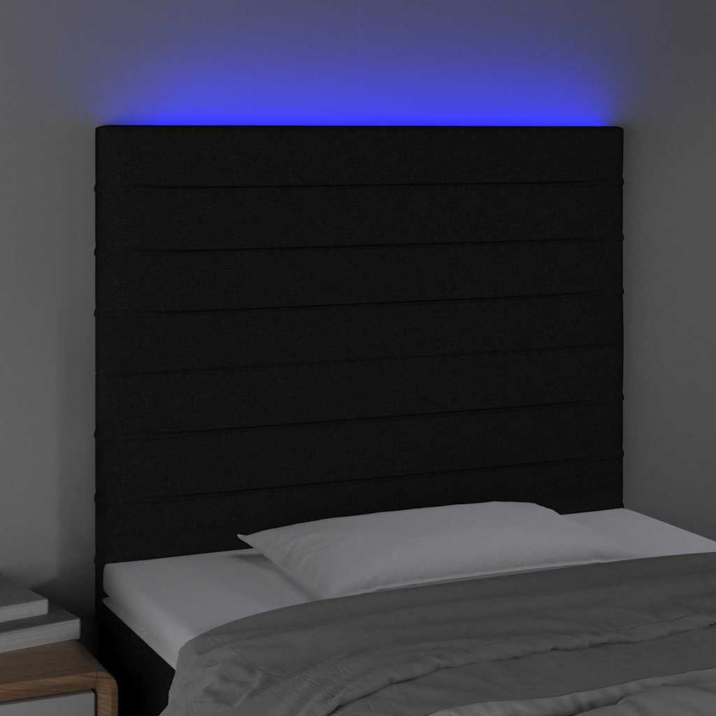 Vidaxl hoofdbord led 90x5x118 128 cm stof zwart