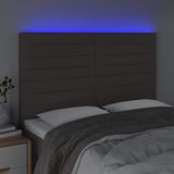 Vidaxl hoofdbord led 144x5x118 128 cm stof taupe