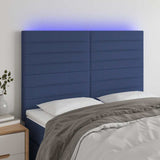 Vidaxl hoofdbord led 144x5x118 128 cm stof blauw