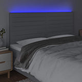 Vidaxl hoofdbord led 180x5x118 128 cm stof lichtgrijs