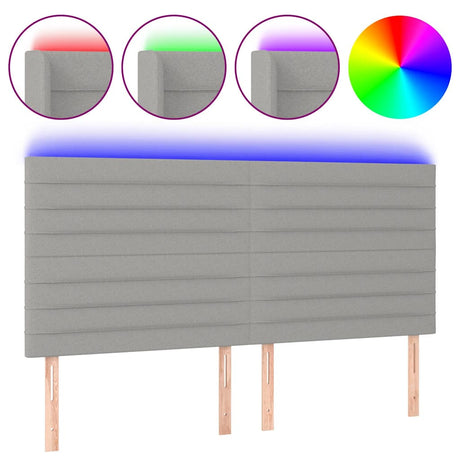 Vidaxl hoofdbord led 200x5x118 128 cm stof lichtgrijs