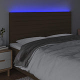 Vidaxl hoofdbord led 200x5x118 128 cm stof donkerbruin