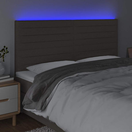 Vidaxl hoofdbord led 200x5x118 128 cm stof taupe