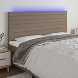 Vidaxl hoofdbord led 200x5x118 128 cm stof taupe