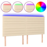 Vidaxl hoofdbord led 200x5x118 128 cm stof crèmekleurig