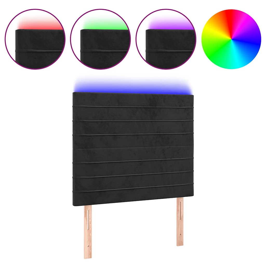 Vidaxl hoofdbord led 80x5x118 128 cm fluweel zwart