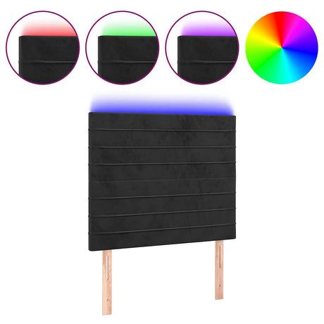 Vidaxl hoofdbord led 80x5x118 128 cm fluweel zwart
