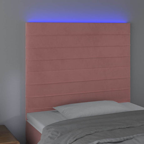 Vidaxl hoofdbord led 80x5x118 128 cm fluweel roze