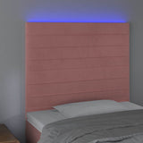 Vidaxl hoofdbord led 90x5x118 128 cm fluweel roze