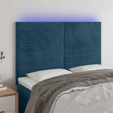 Vidaxl hoofdbord led 144x5x118 128 cm fluweel donkerblauw
