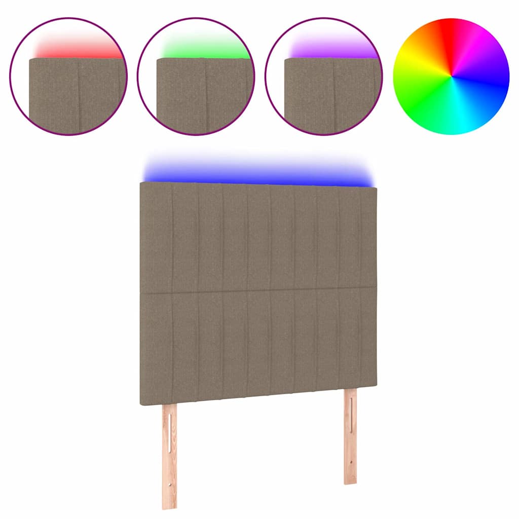 Vidaxl hoofdbord led 80x5x118 128 cm stof taupe