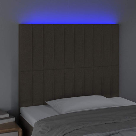 Vidaxl hoofdbord led 80x5x118 128 cm stof taupe