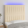 Vidaxl hoofdbord led 80x5x118 128 cm stof crèmekleurig