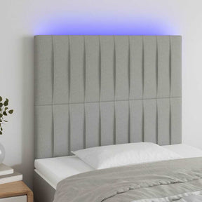 Vidaxl hoofdbord led 90x5x118 128 cm stof lichtgrijs
