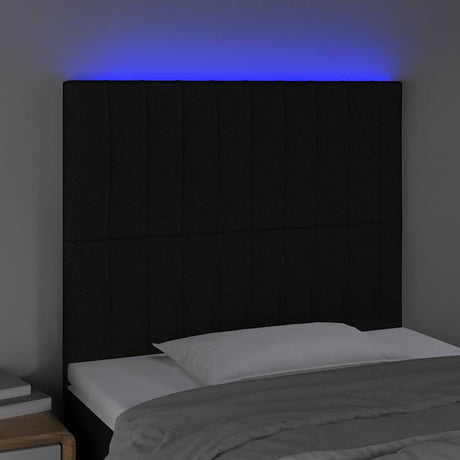 Vidaxl hoofdbord led 90x5x118 128 cm stof zwart